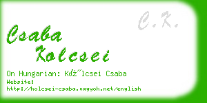 csaba kolcsei business card